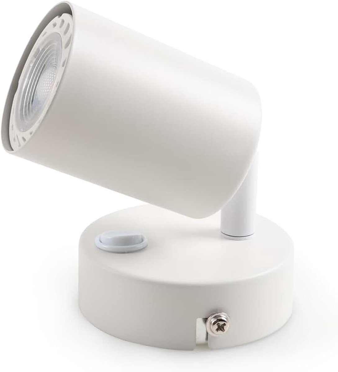 Da LIGHT Wandspot met schakelaar, wandlamp 1-lamp, draaibaar en draaibaar, spotlamp met GU10-fitting (zonder lampen), retro/vintage, 230 V, wit, voor woonkamer slaapkamer