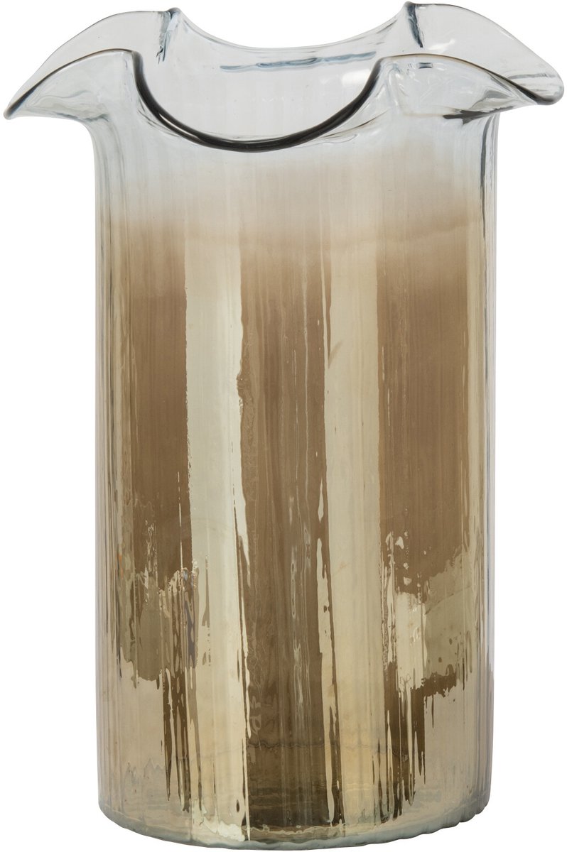 J-Line Gerookte vaas - glas - roest/transparant - medium
