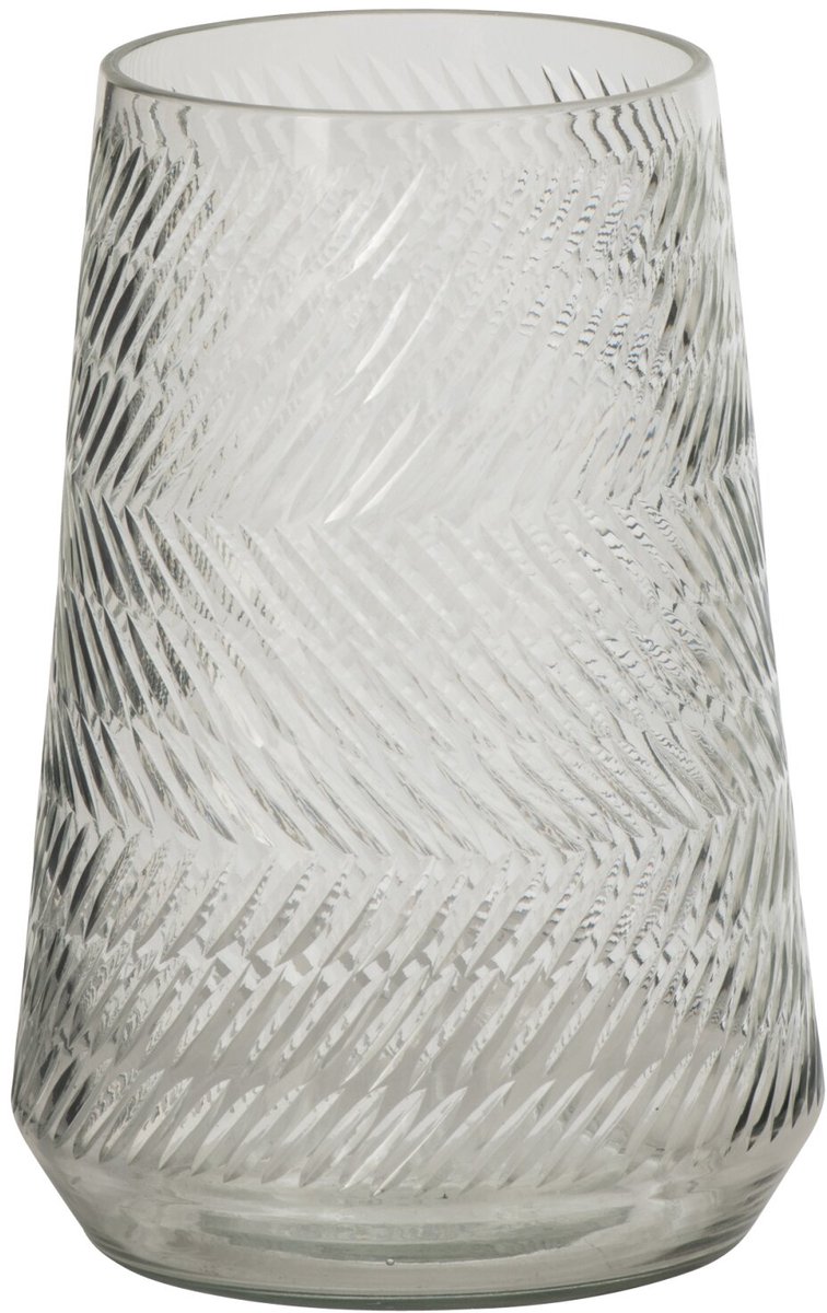 J-Line Vaas met reliëf - glas - transparant - small