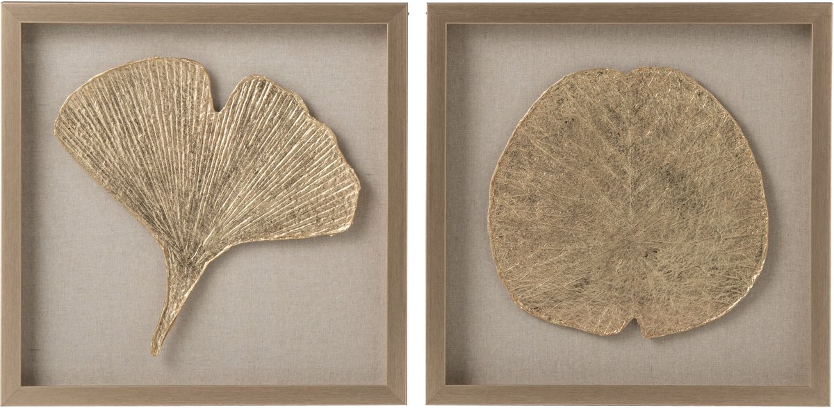 J-Line wanddecoratie - polystyreen - goud - assortiment van 2