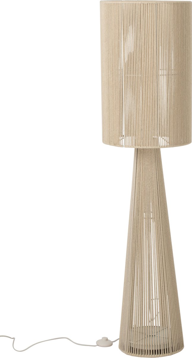J-Line Vloerlamp met touw - stof - greige - medium
