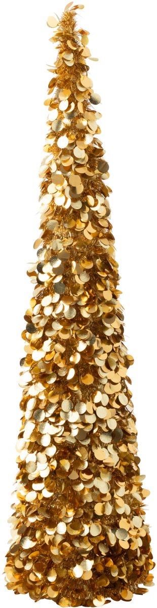 J-Line decoratie boom Sprankelend - polystyreen - goud - large
