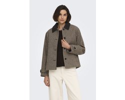 Jacqueline de Yong Jas Jdyvalerie Check Jacket Otw Yfm 15377111 Iced Coffee/black And Dames Maat - XL