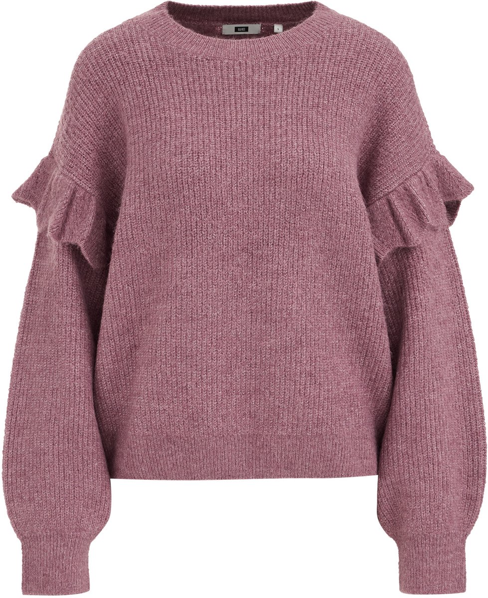 WE Fashion Dames gebreide trui met ruches