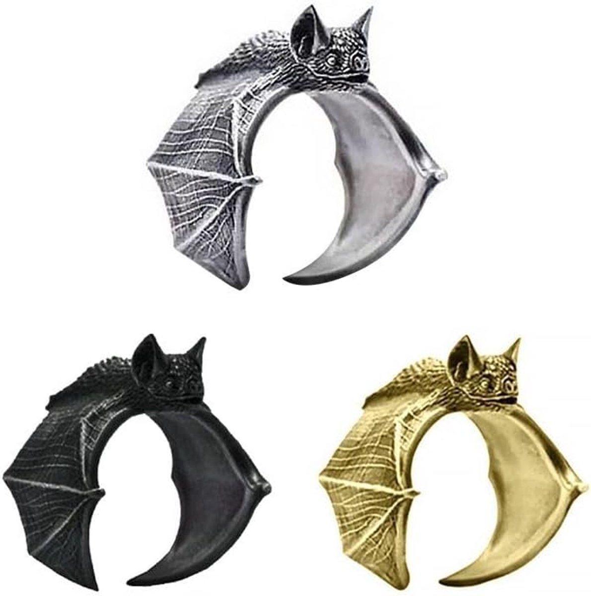 Ringen, gothic ring, open verstelbare ring, uniseks, exotische dierenringdecoratie