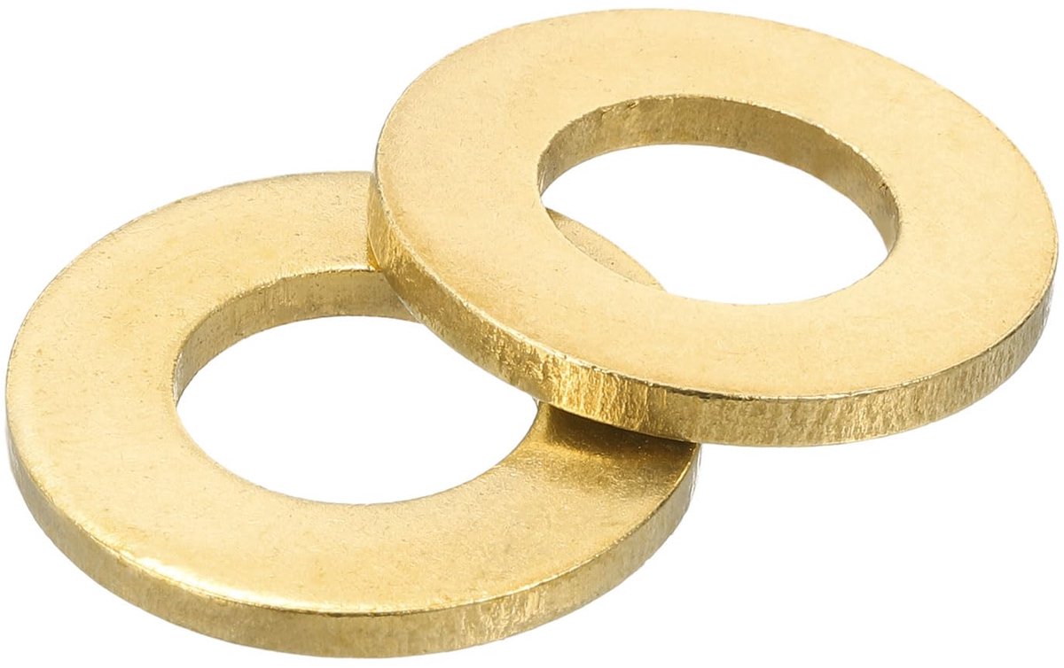 Platte sluitringen, 10 stuks platte afdichtringen van messing, 28 mm OD 2,5 mm dikke metalen ringafdichting voor schroeven en moeren