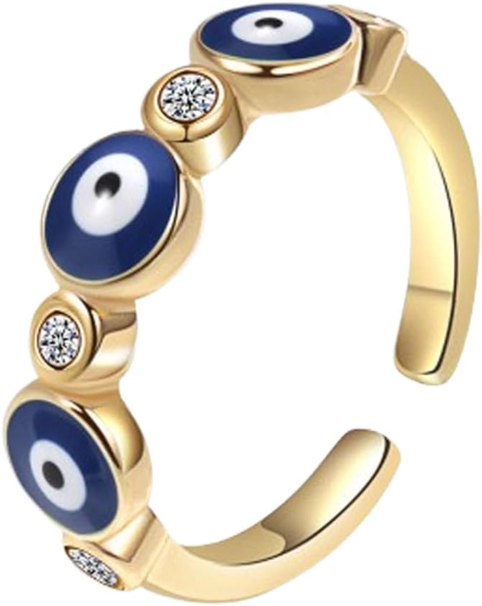 Ring Goud Ring Open Ring Veelzijdige Verstelbare Open Ring Delicate Gifts Modieuze Duivelsoog Ring Fashion Ring