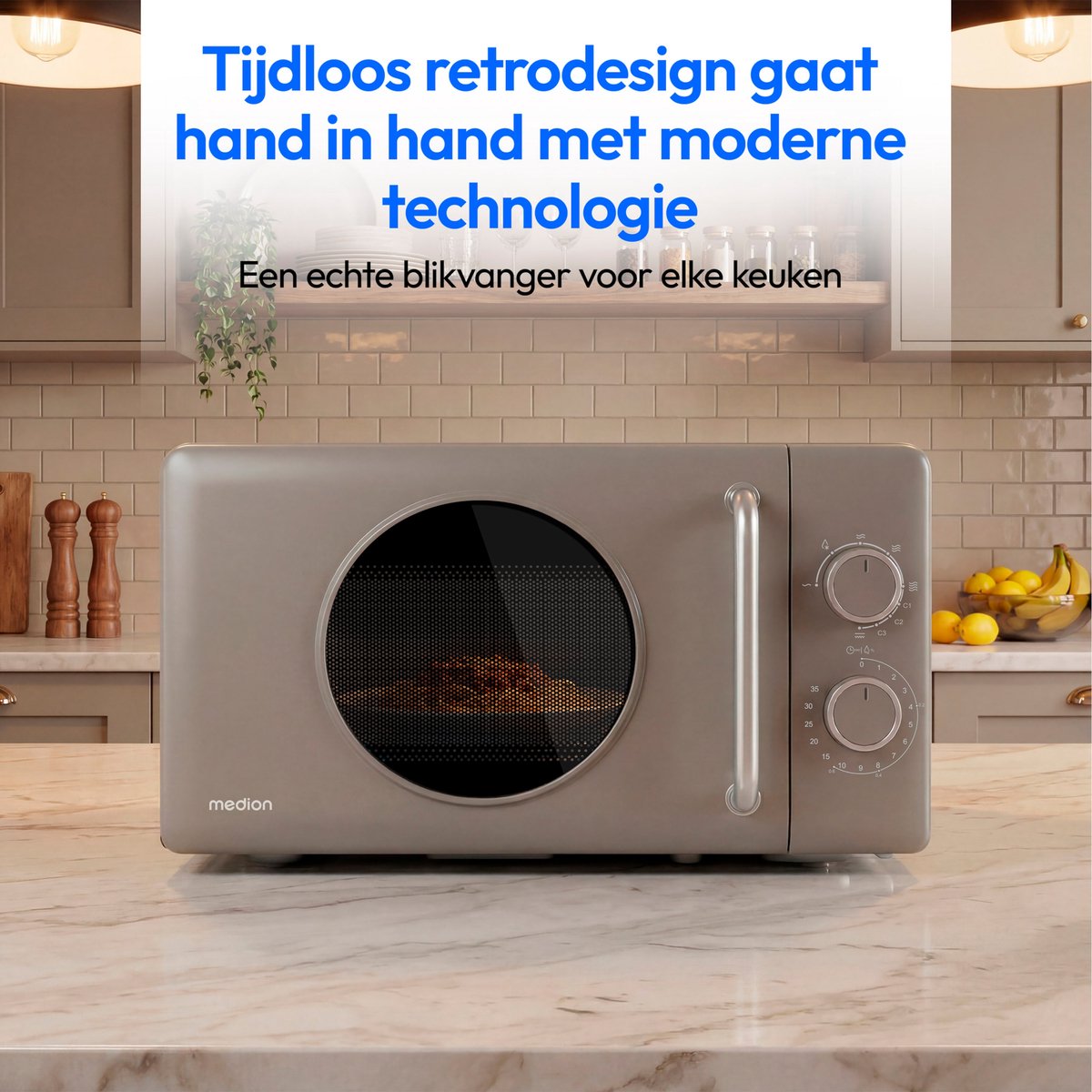 MEDION Retro magnetron met grill - zandbeige thumbnail 6