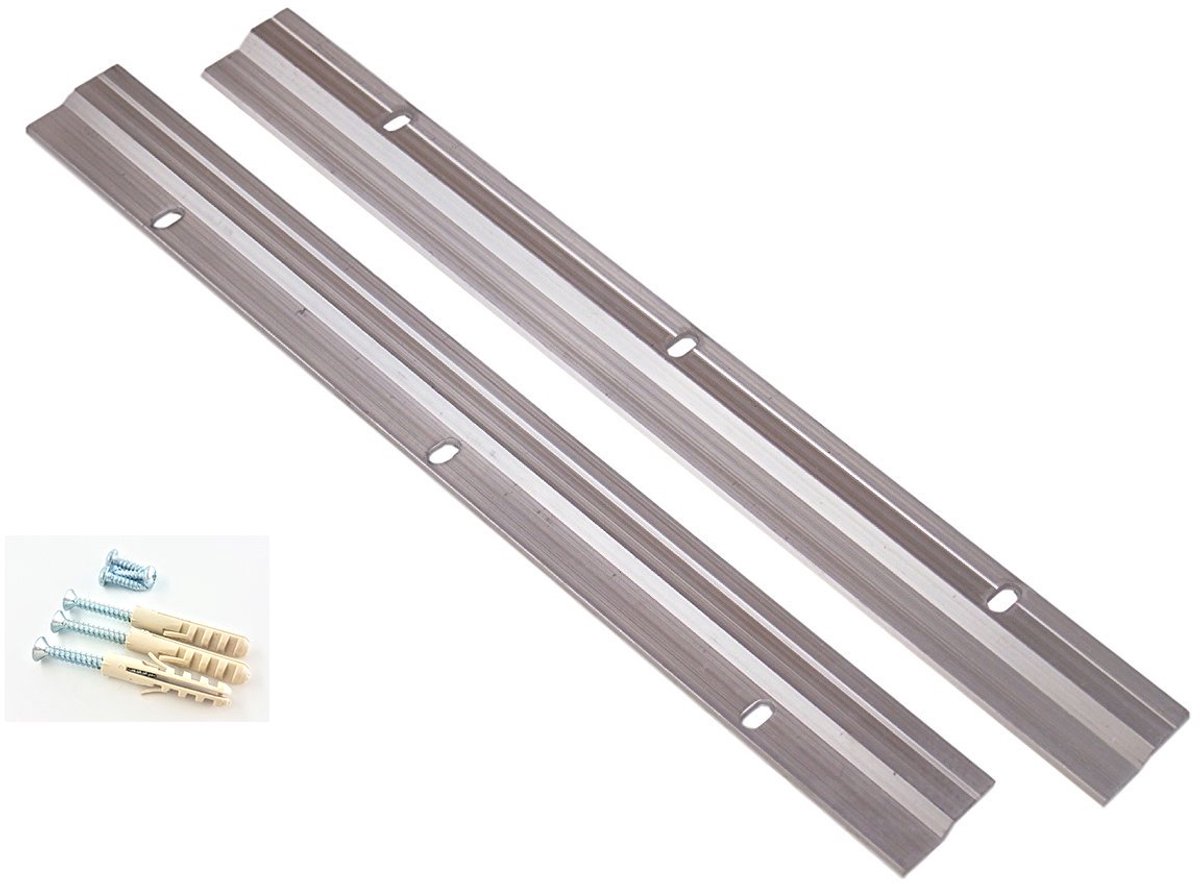 Duty aluminium grijze Z Bar Hanger, 300mm, 30kg - drijvend ophangsysteem met schroefbevestigingsmiddelen