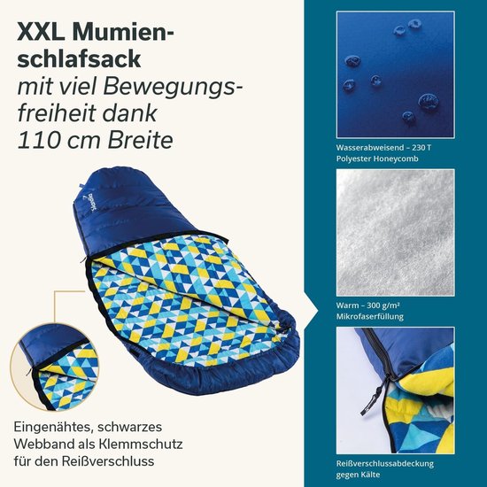 XXL Mummieslaapzak Flanel voor Volwassenen - 3 Seizoenen Koppelen van Merkloos — afbeelding 2