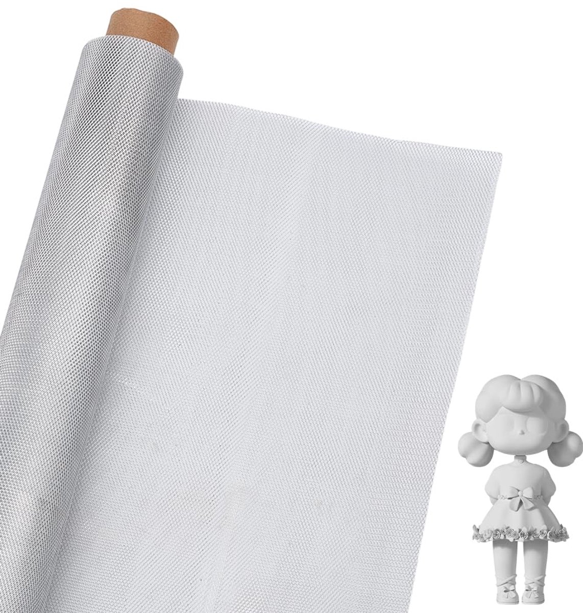 Aluminium draadgaas voor de beeldhouwkunst, 5 x 0,4 m, metalen gaas, draadvlechtrol voor het modelleren van klei, 0,3 mm dik draadgaas op rol, gaaszeef voor kunst en handwerk