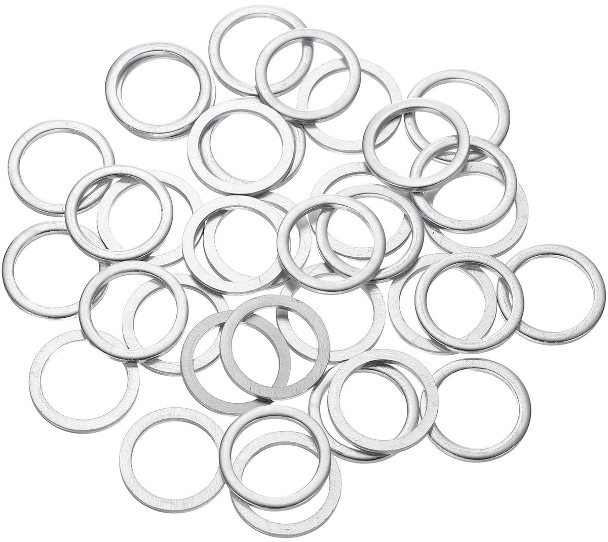 100 stuks platte sluitringen M12, ronde afdichtingen aluminium 16 mm 1,5 mm dik, platte afstandhouders voor schroeven bouten accessoires reparatie machines, bouw, zilvertint