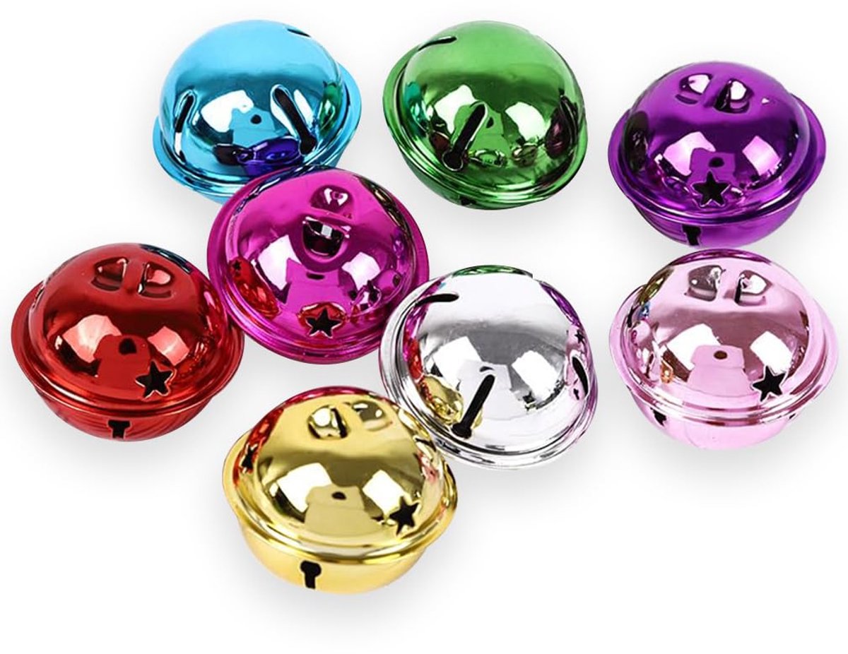 Belletjes, klemmen, belletjes, kleurrijke belletjes, meerkleurig, voor kerstdecoratie, woondecoratie, verjaardagsfeest, doe-het-zelf handwerk, huisdier, klokken