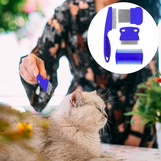 Hond Traanvlekkenverwijderaar Kam, 6 Stuks Kat Vlooienkam Verzorging Oog Borstel Huisdier Dubbelzijdige Kam Voor Kitten Puppy — afbeelding 4