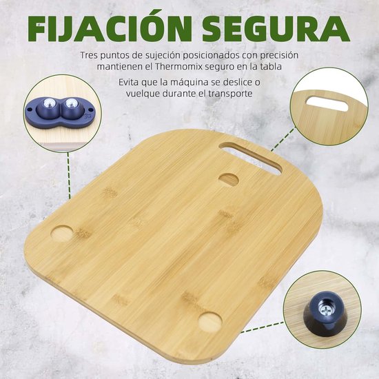 Keukenmachine Rolplank - Mobiele Keukenmachine - Keuken Werkblad - Massief Eiken Hout - 38x31cm - Natuurlijk Hout — afbeelding 3