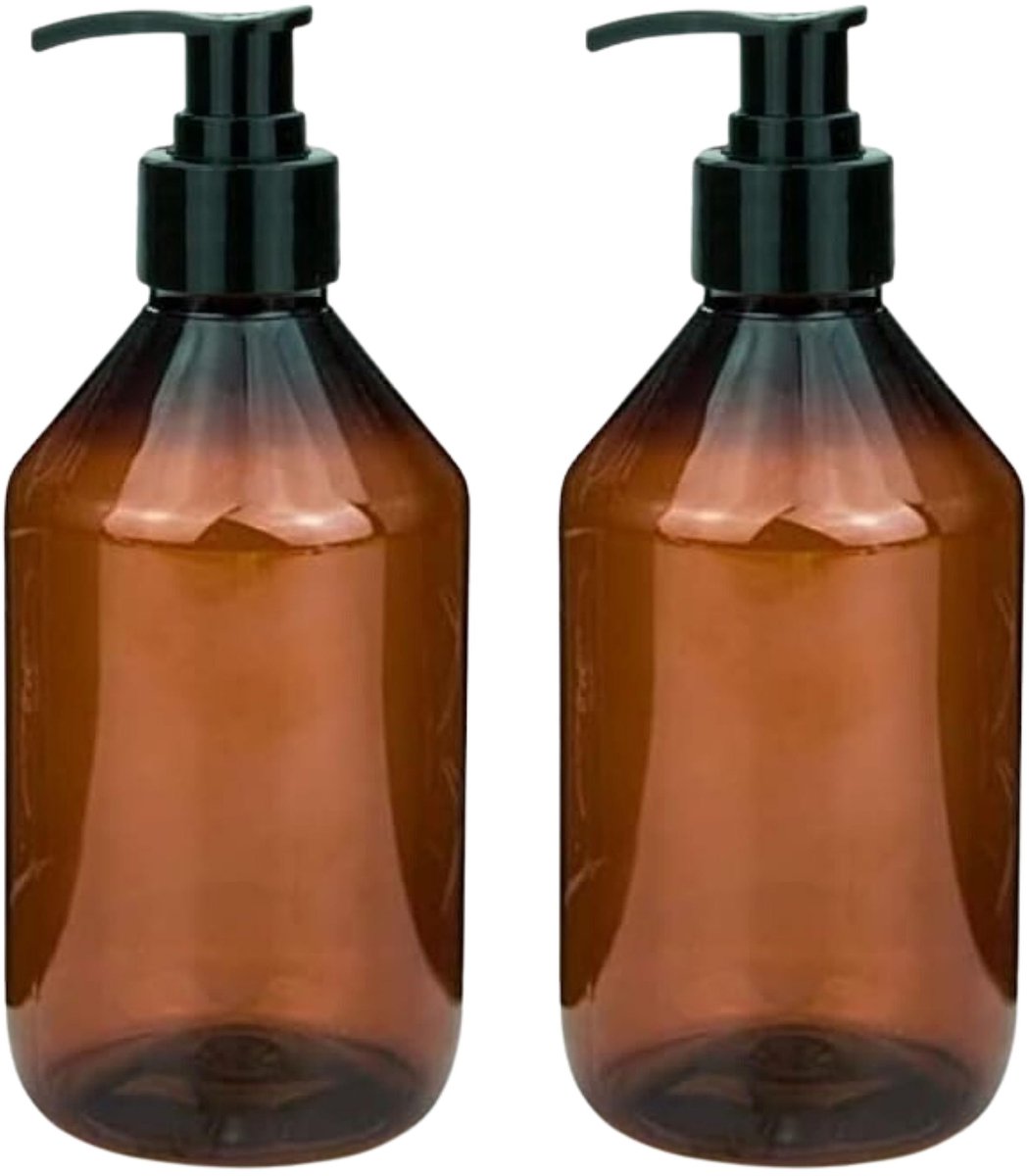 mikken 2 zeepdispensers 250 ml shampoo-flessen lotiondispenser plastic incl. etiketten