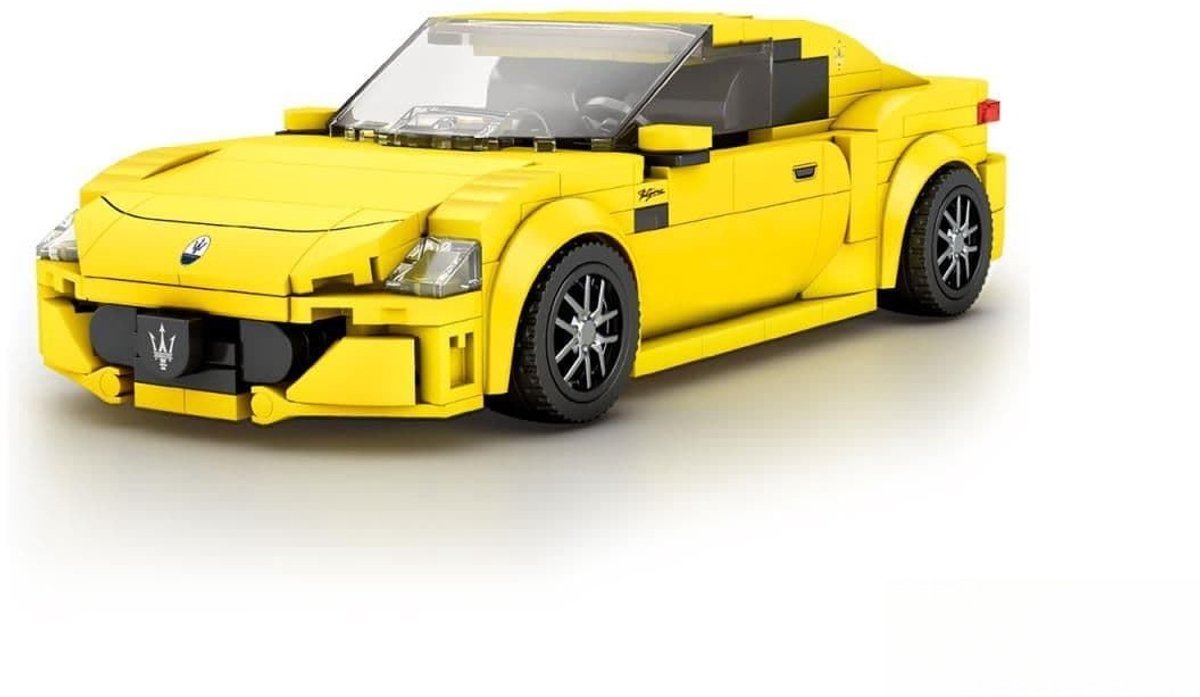 Reobrix 823 GranTurismo Maserati geel bouwset | City fast champions adventure | Creator classic motor bouwpakket | Technic speelgoed ideas voor volwassenen | Icons furious speed auto geschikt voor lego | Technische bouwdoos met 384 bouwstenen