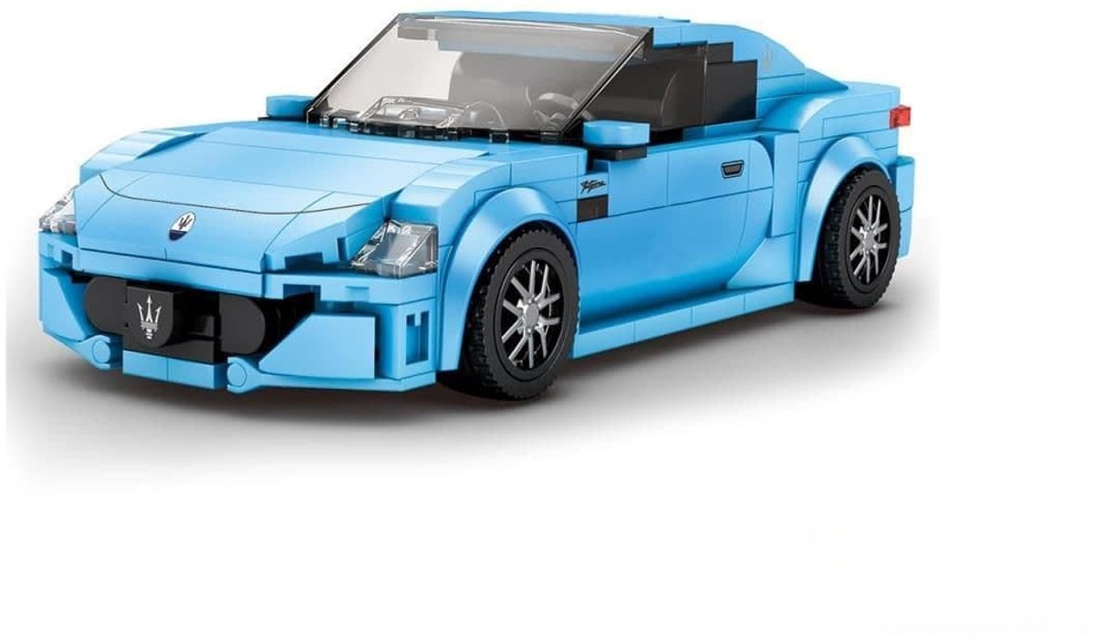 Reobrix 824 GranTurismo Maserati blauw bouwset | City fast champions adventure | Creator classic motor bouwpakket | Technic speelgoed ideas voor volwassenen | Icons furious speed auto geschikt voor lego | Technische bouwdoos met 384 bouwstenen