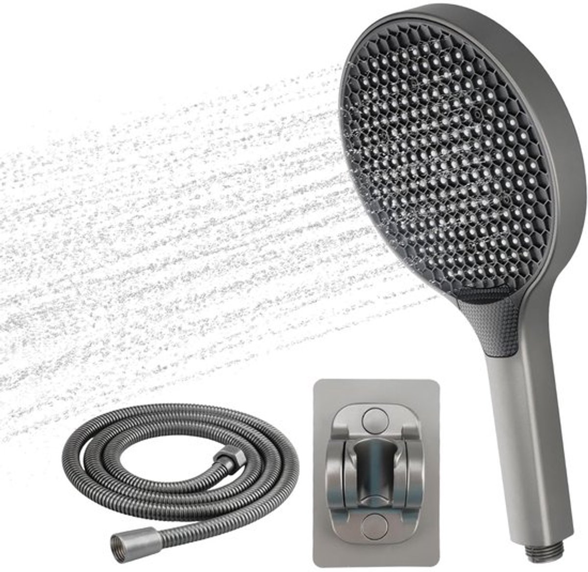 Douchekop Hoge Druk - 15cm Handheld - 1.5m Roestvrij Stalen Doucheslang - Douchekophouder - Drupbestendig - Turbocharger Ontwerp - Douchekopset