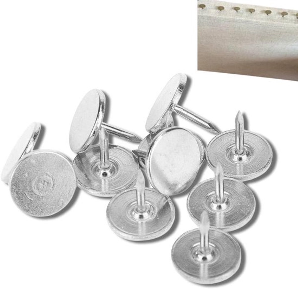 100 Stks Decoratieve Nagels voor Meubels - Flinke Kopspijkers voor DIY Projecten - Antieke Ontwerp - 9mm Zilverkleurig