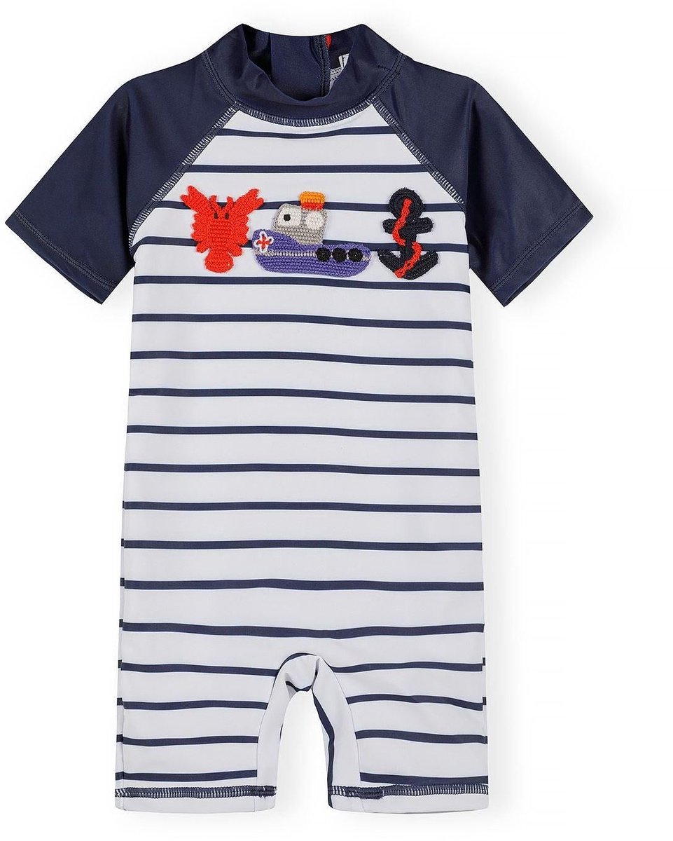 Minoti uv shirt kind gestreept jongens zwemshirt - met rits