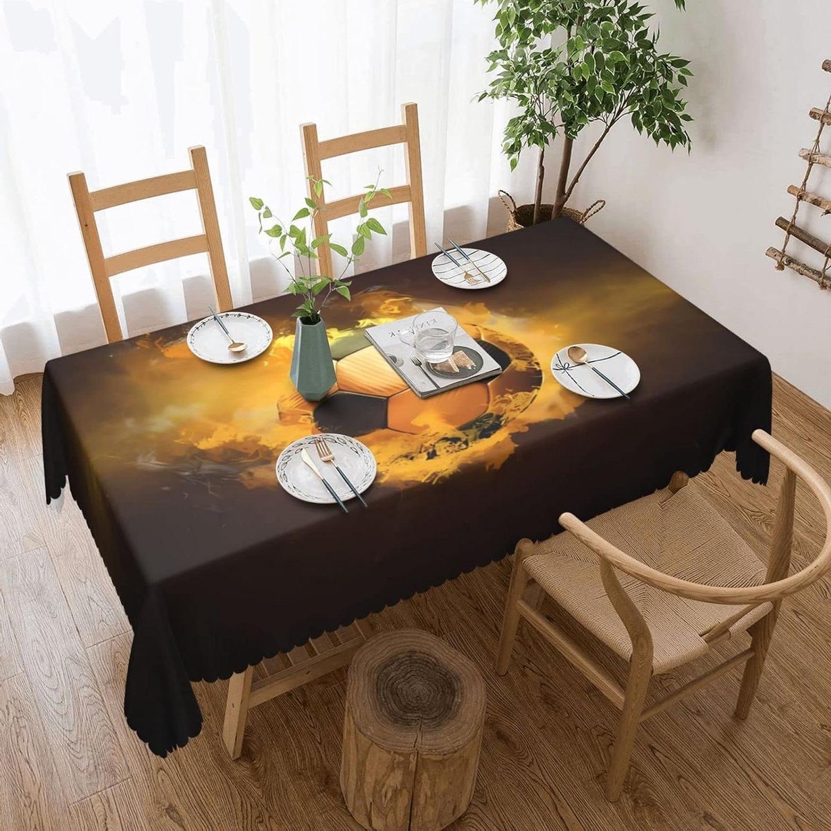 Tafelkleed Rechthoekig - Keukentextiel - Feestelijke decoratie - Vlek- en kreukbestendig - 140 x 180 cm - Zwart