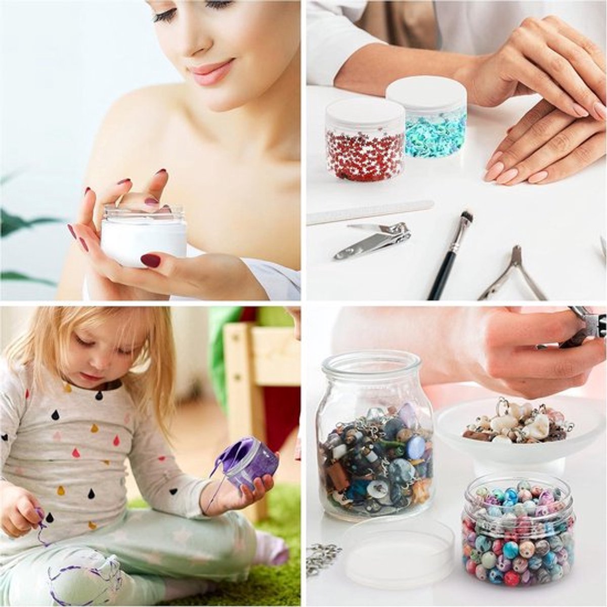 Cosmetische Potten - Containers - Schroefdeksels - Lege Proefpotten - Opslag - Reiscontainers - Crèmes, Lotions, Make-up - Lekbestendig & Luchtdicht - Geschikt voor Diverse Producten - Diverse Kleuren