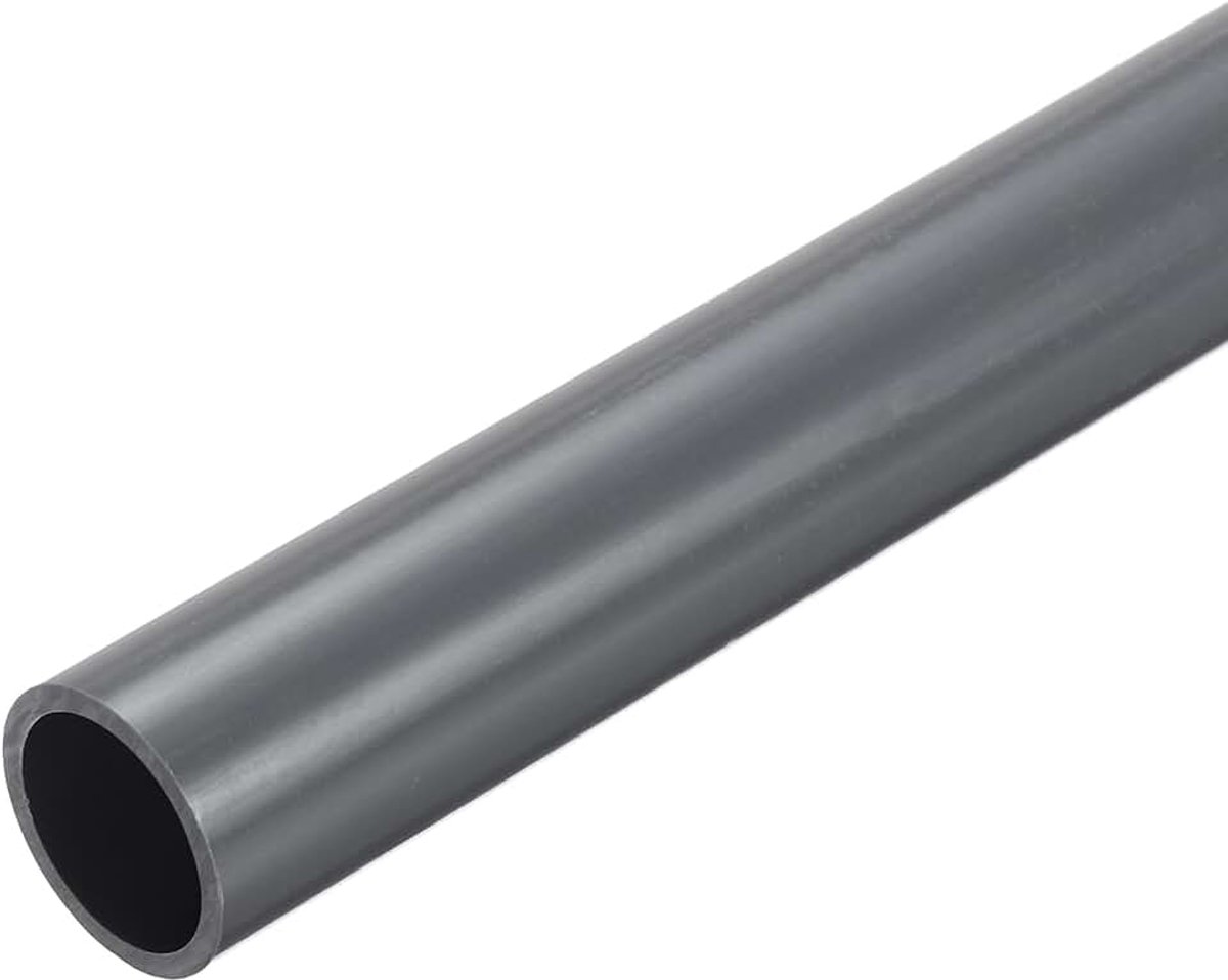 2 stuks pvc-buis, diameter 22,2 mm, lengte 300 mm, ronde kunststof buis voor tuin, aquarium, waterleiding, kabelkanaal, ventilatiebuis (diepgrijs)