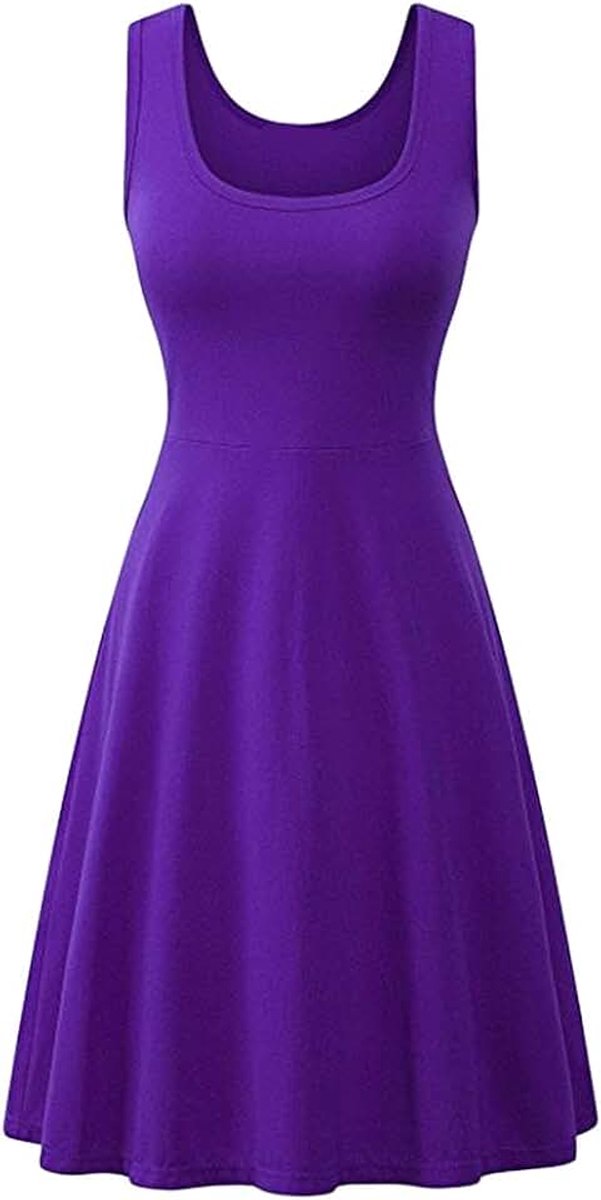 Mouwloze avondjurken voor dames, elegante knielange jurken, jurken met ronde hals, XS-3XL