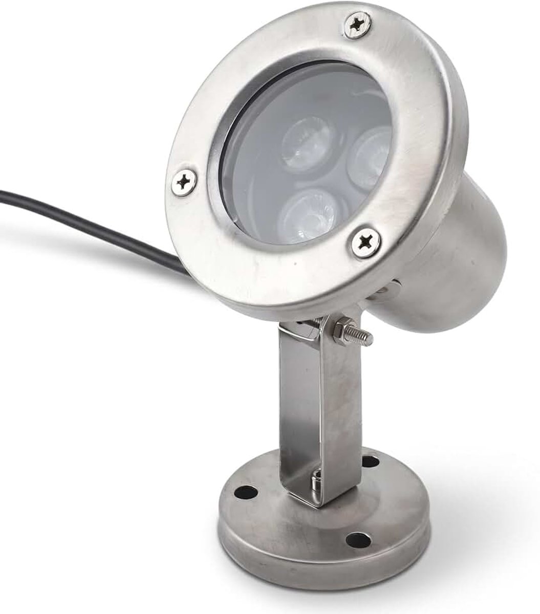Onderwaterverlichting voor vijver, fonteinlicht, led-spots, landschapsverlichting van roestvrij staal voor fonteinen, zwembad, duikbekken, waterdicht IP68 (wit)