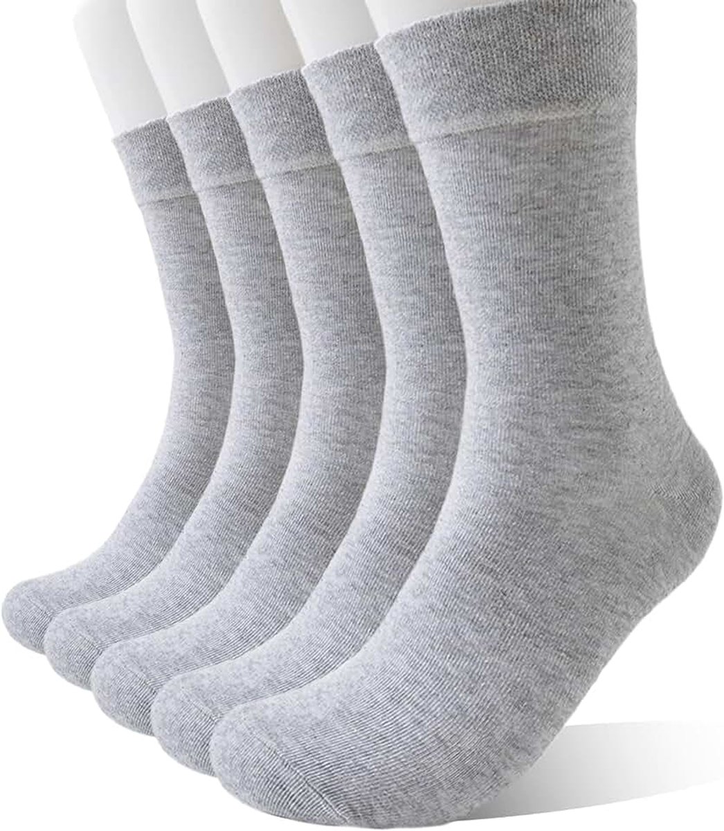 Sokken, 5 paar, katoen, dunne herensokken, crew business, ademend, EU-maat 39-42/43-46/46-50