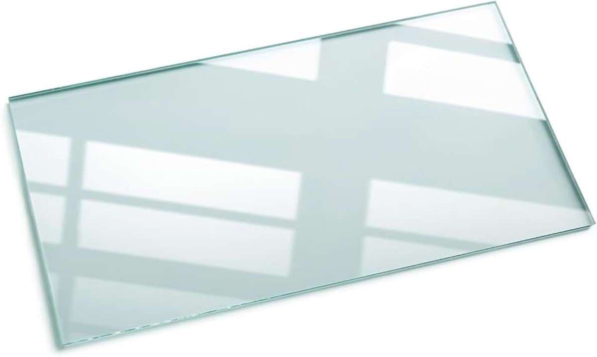 120x60 cm | Helder Glas | Gemakkelijk Schoon te Maken | Gehard Glas | 4 mm Dikte | Hygiënisch Oppervlak | Hittebestendig | Rechthoekig | Geslepen Randen | Krasbestendig