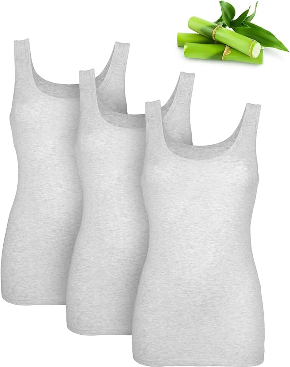 Treasure 3-Pack Bamboe Onderhemd Dames, Spaghetti Top | Bamboeviscose, OEKO-TEX, zacht en ademend, zacht en ademend gevoel met comfortabel dagelijks draaggemak