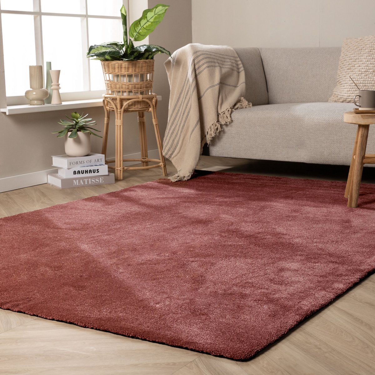 NATURL. Wasbaar vloerkleed - Clean Roze - 200x290cm