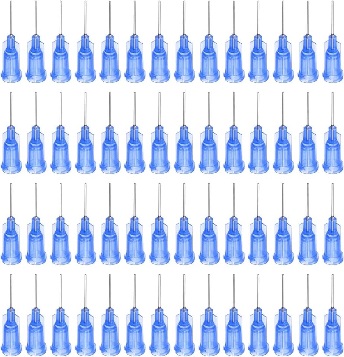 Industriële afgeschuinde puntnaald, 22G, lengte 1/2 inch, met luer-lock-schroefaansluiting, doseernaald voor vloeibaar lijmpistool, 100 stuks (blauw)
