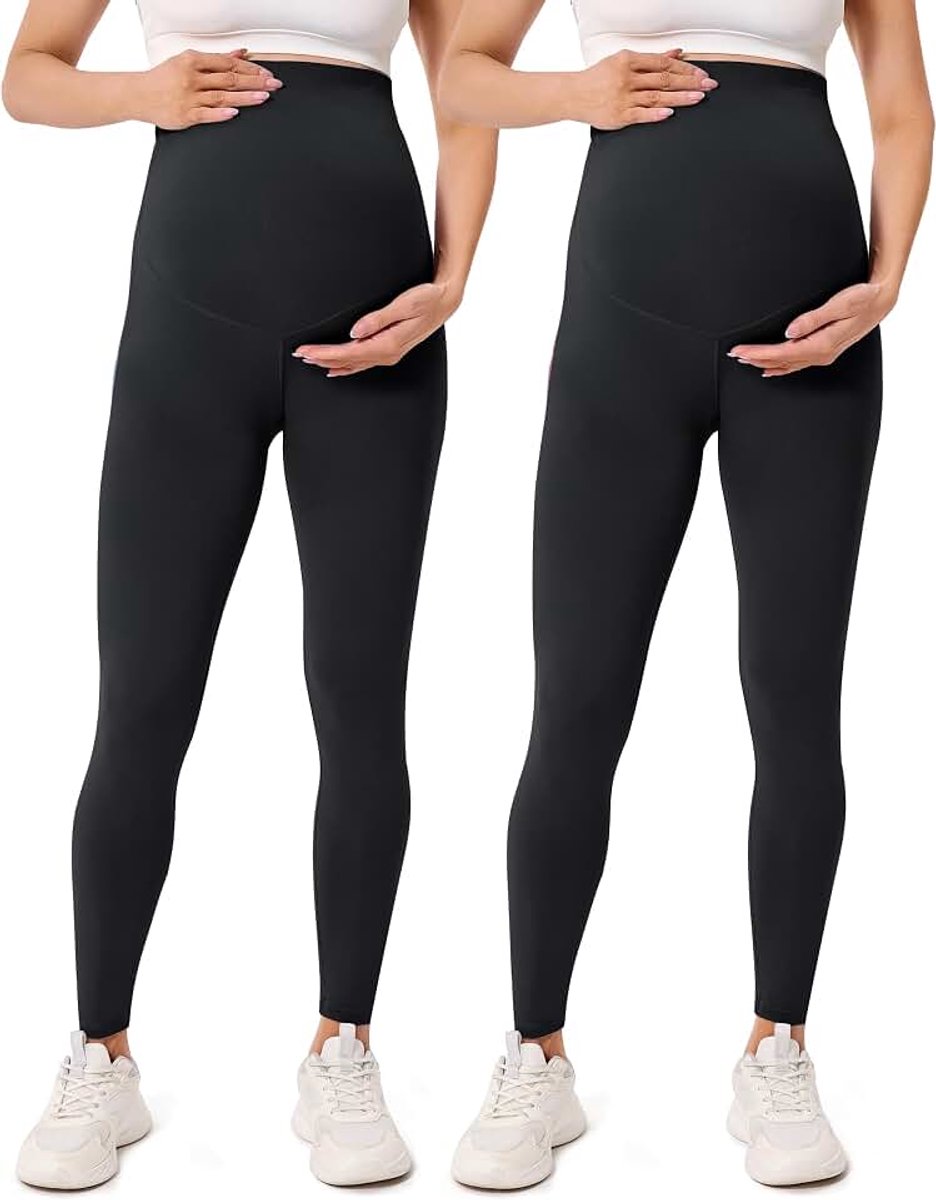Creamlush Zwangerschapslegging voor dames, met verstelbare buiksteun, zacht, hoge taille, ondoorzichtig, zwangerschapsbroek, comfortabel, voor yoga, vrije tijd