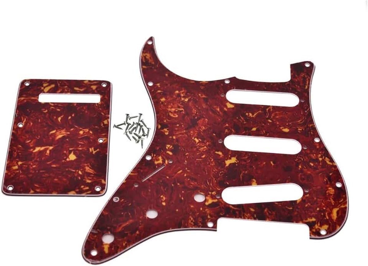 Lefty ST Strat SSS Pickguard Linkshandige Tremolo Trem Cover Achterplaat Past USA/Mexicaanse Fender Vintage schildpad