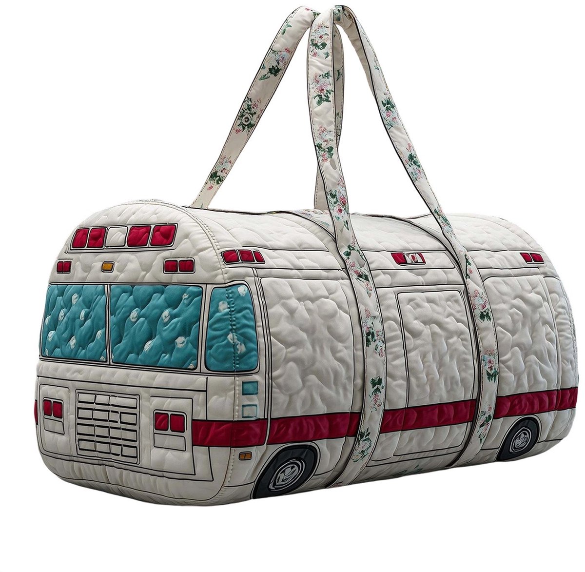 Textielen tas, retro bloemenprint in 3D-stijl, boho-stijl voor reizen en sport, meerkleurig, groot (18 x 9 x 9 inch)，31 modellen