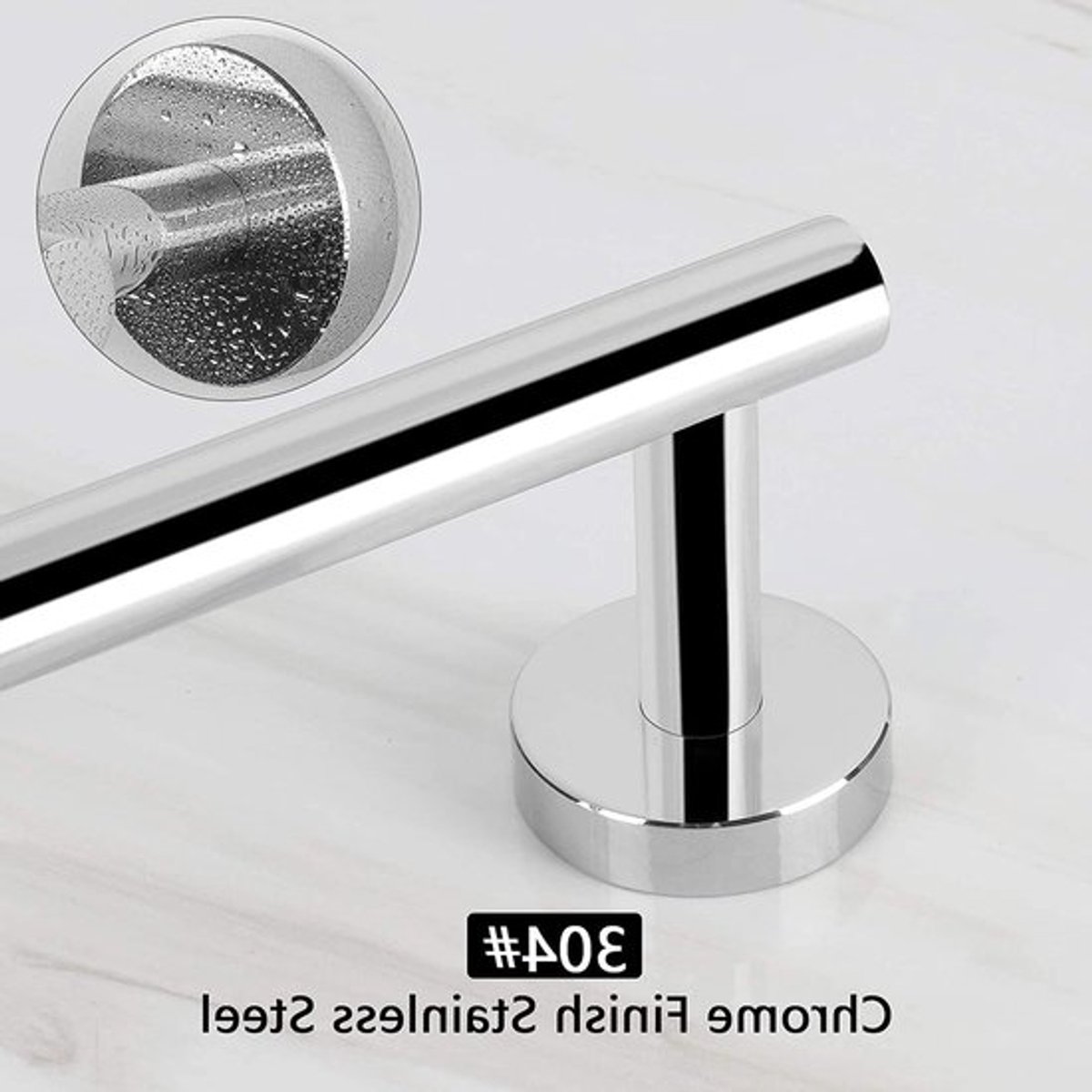 Handdoekrek 30CM in Chroom - Wandgemonteerde Handdoekhouder voor Badkamer en Keuken, Roestvrij Staal, Ideaal voor Handdoeken en Keukenhanddoeken
