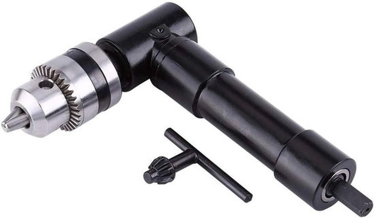 Haakse boorkop adapter voor elektrische boor - 90 graden hoek - geschikt voor krappe locaties - ijzer en aluminium - boordiameter 1-10 mm