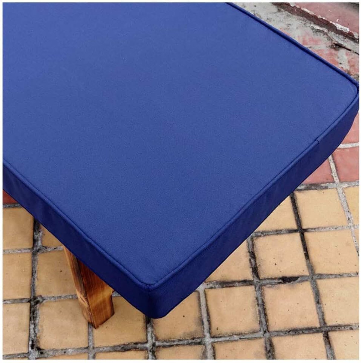 Bankkussen waterdicht buiten binnen lang bankkussen raamkussens tuinpalletskussens terrasmeubilair kussens tuinbank outdoor pad-marineblauw 120 × 30 × 5 cm (47 × 12 × 2 in)