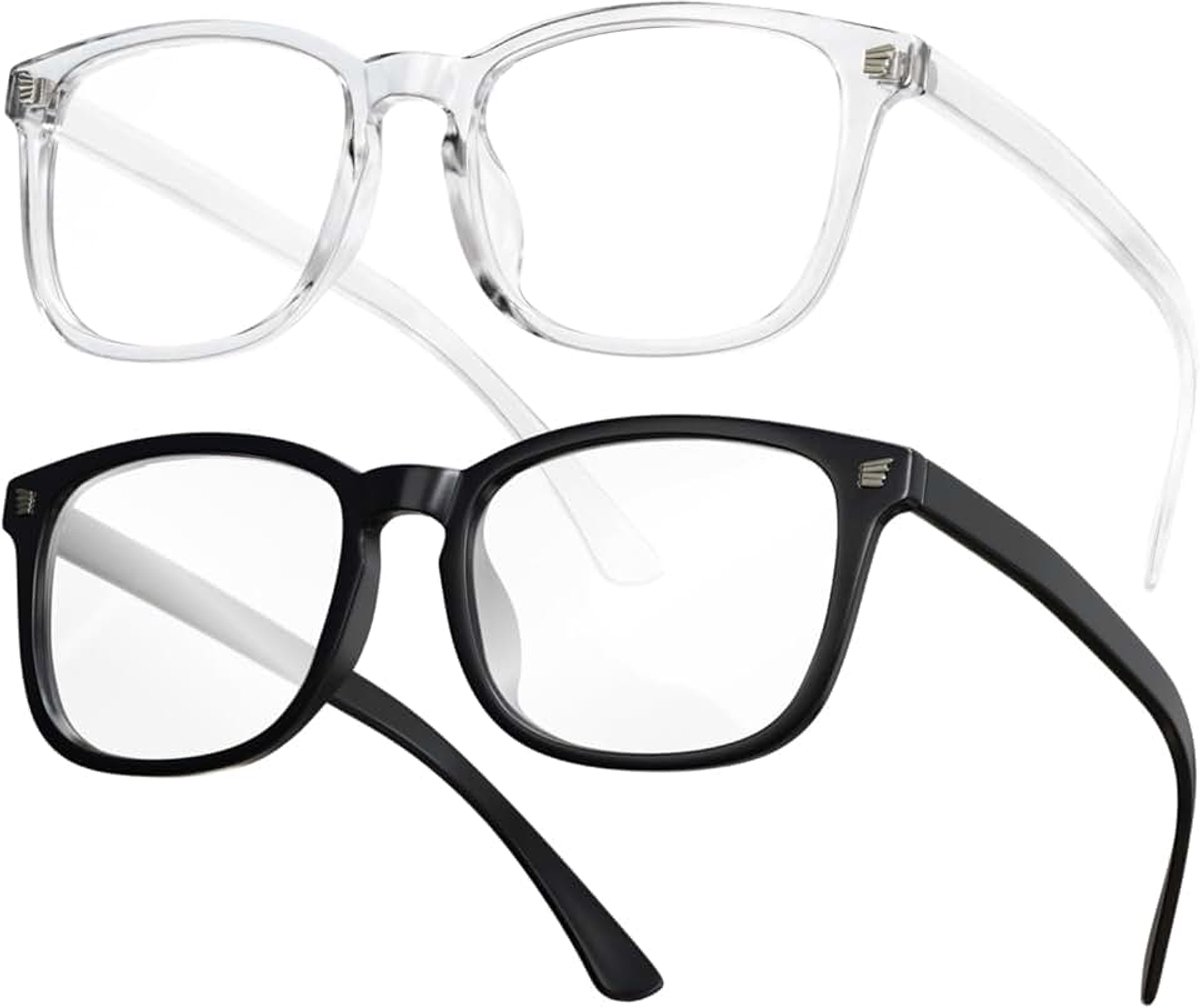 2 Pack Blue Light Blocking Reading Glasses, Anti Headache/Glare/Eye Strain Readers Computer Eyeglasses Women/Men (3 Pack Mix，1.5)