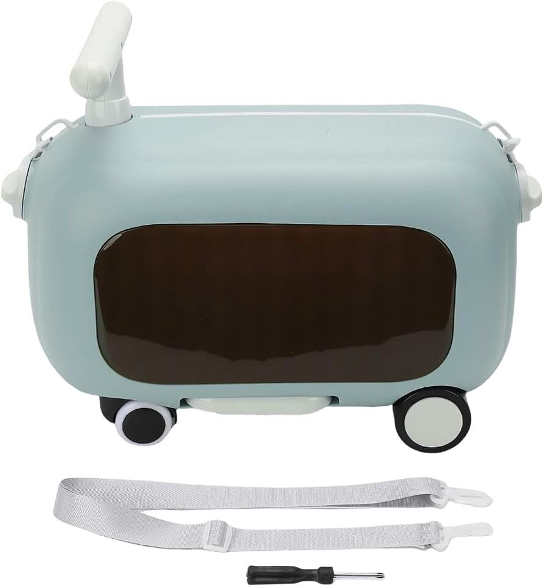 Kinderfietsbagage voor op Reis 90 Graden Vouwpedaal Kinderkoffers op Wielen met Grote Capaciteit Multifunctionele Berijdbare Koffer Kinderbagage voor Jongens en Meisjes Vanaf 4 (Blauw)