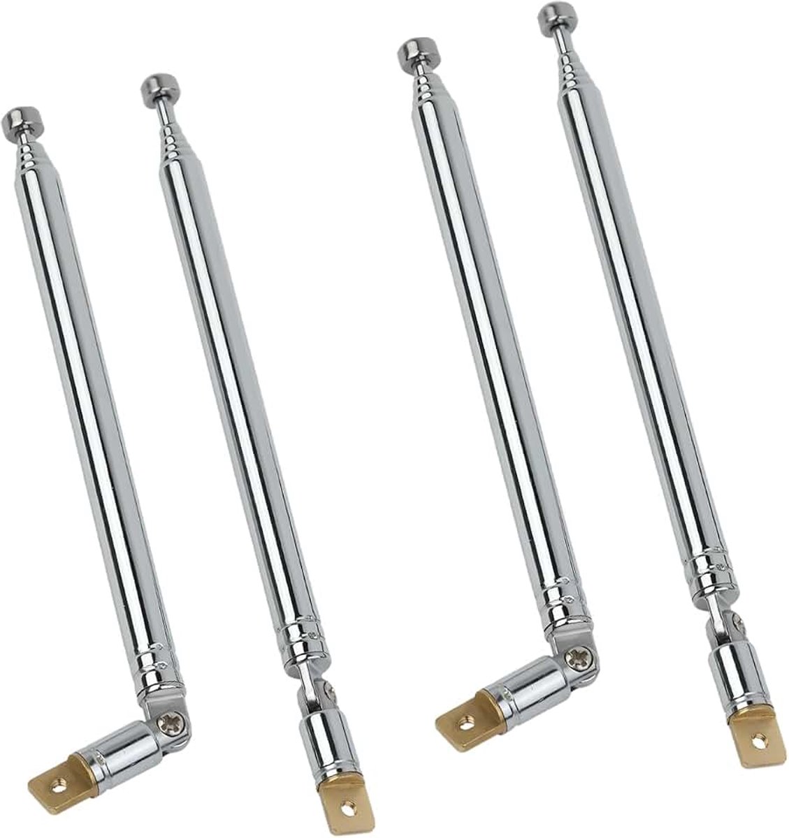 Moinkerin Radio-antenne, 4 stuks, 51,5 cm, telescopische antenne, reserveantenne van roestvrij staal, universele antenne voor FM-radio-tv, 7 delen