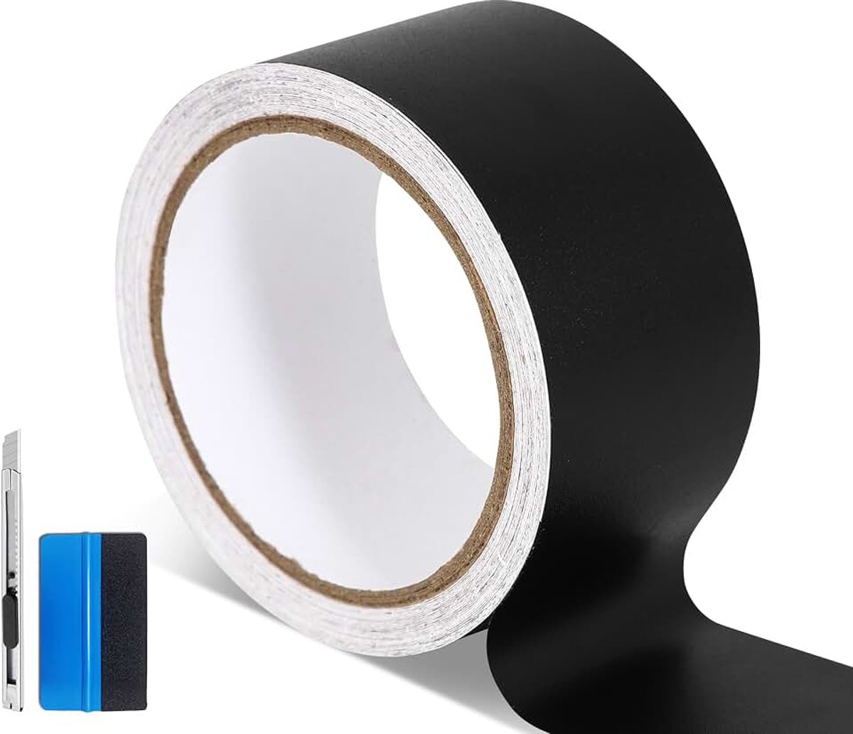 Zwarte matte vinyl wrap trim decal zelfklevende DIY tape voor Black Out Chrome Delete raambekleding auto deurbekleding dorpels (7,5 cm x 900 cm)