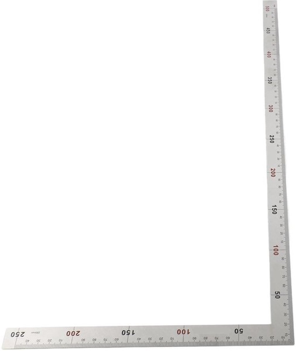 90 graden rechte hoekvinder - Hoekliniaal - Hoekmeter - 500 mm x 250 mm - Nauwkeurig meetinstrument - Voor houtbewerking