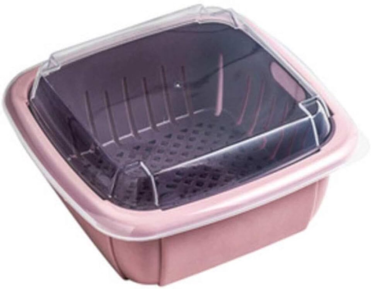 Fruitschaal Fruit Basket 2 Pack- Kitchen Countertop Fruit Bowl Plantaardige Holder Decoratieve Stand, Multifunctionele Keuken opslagcontainer Fruit Bowl (Color : Pink)