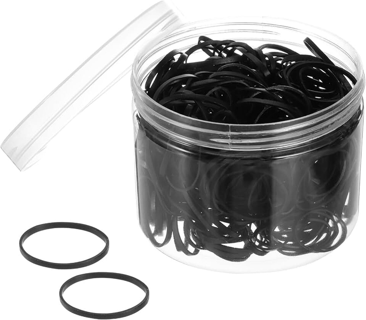 Elastieken elastische elastieken zwart, 15 mm x 2 mm, haarelastiek voor thuis en op kantoor