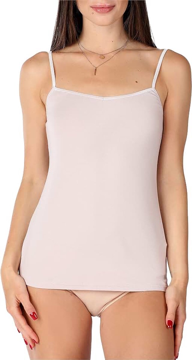 Dames Viscose Onderhemd BLV50-218 (Pulver roze, XL)