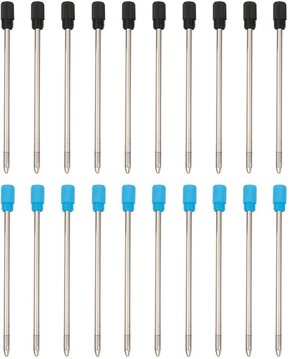 - Zwarte en blauwe balpen - Navullingen - Navulbaar - 1 mm middenpunt - Duurzaam schrijven - Voor school en kantoor